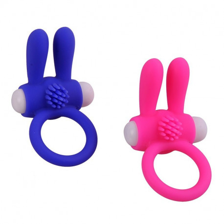 Silikone Rabbit penisring med Vibrator