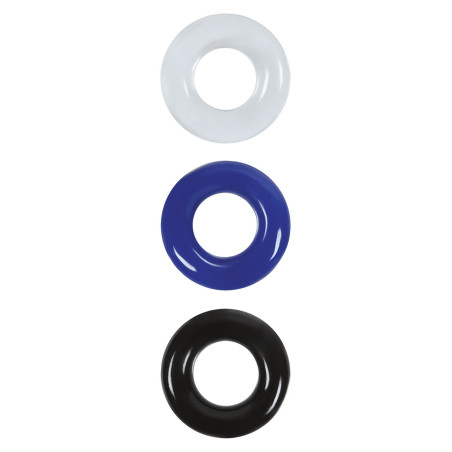 3 farvet Penisringe Silikone 