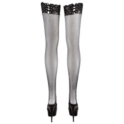 Cottelli Netstrømper med Blondekant til Hofteholder