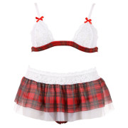 Cottelli Rødternet Top og Nederdel