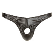 Svenjoyment Læder Look G-streng med Front Åbning til Mænd