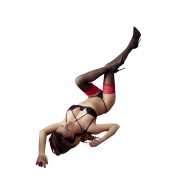 Cottelli Strømper med Bred Blondekant