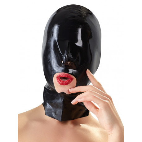 Late X Latex Maske med Mundåbning