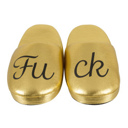 Guldfarvede Fuck Hjemmesko