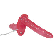 Bad Kitty Dobbelt Strapon Vibrator med Fjernbetjening