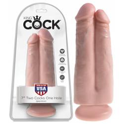 King Cock Two Cocks One Hole 2 i 1 Dildo med Sugekop King Cock Two Cocks One Hole 2 i 1 Dildo med Sugekop