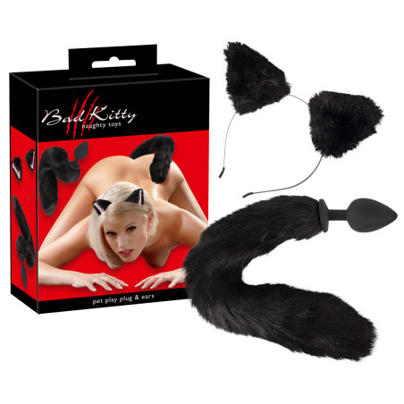 Bad Kitty Silikone Buttplug med Hale og Katteører