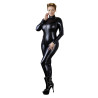 Cottelli Langærmet Wetlook Catsuit med Lynlås