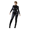 Cottelli Langærmet Wetlook Catsuit med Lynlås