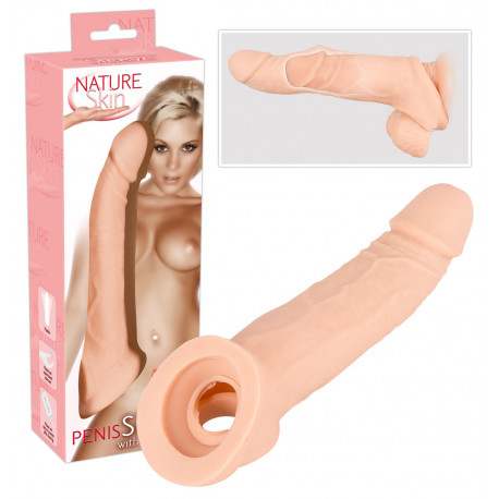 Nature Skin Penis Sleeve med XL Forlængelse