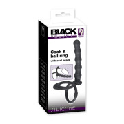 Black Velvets Testikel- og Penisring med Analkugler