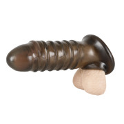 Rebel Penis Sleeve med Rillet Skaft og Testikelåbning