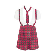 Cottelli Plus Size Rødternet Skolepige Kostume