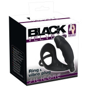 Black Velvets Silikone Testikel Penisring og Anal Vibrator