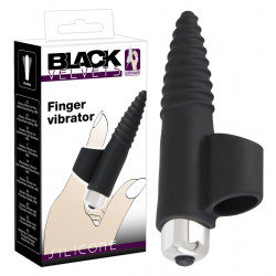 Black Velvets Silikone Finger Vibrator med Riller