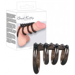 Bad Kitty 4 i 1 Testikel- og Penisring Manchet Bad Kitty 4 i 1 Testikel- og Penisring Manchet