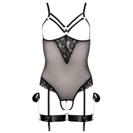 Cottelli Bondage Åben Bodystocking med Manchetter