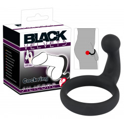 Black Velvets Silikone Penisring med Mellemkødsstimulator