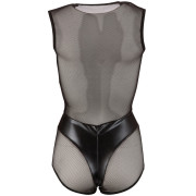 Cottelli Wetlook Bodystocking med Dyb V-Udskæring