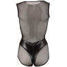 Cottelli Wetlook Bodystocking med Dyb V-Udskæring