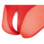 Cottelli Wetlook Bodystocking med Dyb V-Udskæring