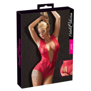 Cottelli Wetlook Bodystocking med Dyb V-Udskæring