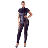 Cottelli Plus Size Wetlook Catsuit med Mesh