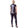 Cottelli Plus Size Wetlook Catsuit med Mesh