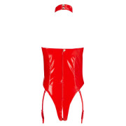 Black Level Bundløs Lak Bodystocking med Frie Bryster