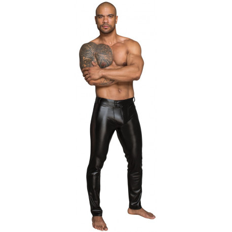 Noir Handmade Wetlook Herrebukser med Netdetaljer