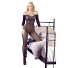 Mandy Mystery Skulderfri Net Catsuit