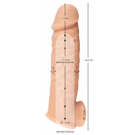 Realistixxx Extension Penis Sleeve med Testikelring