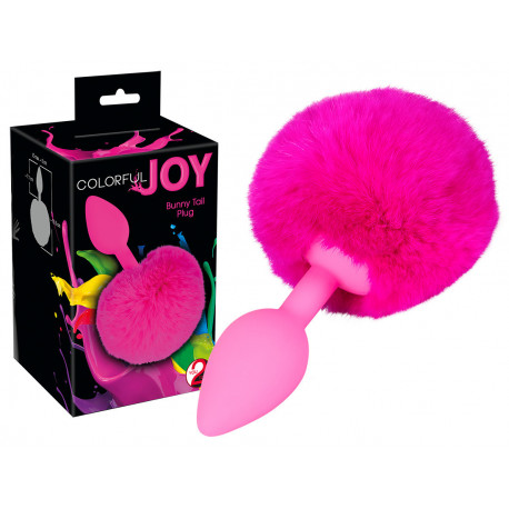 Colorful Joy Bunny Tail Silikone Plug