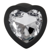 Silikone Butt Plug med Smykkesten i Hjerteform