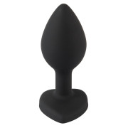 Silikone Butt Plug med Smykkesten i Hjerteform