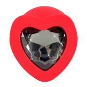 Silikone Butt Plug med Smykkesten i Hjerteform