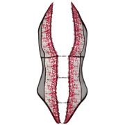 Abierta Fina Bundløs Bodystocking med Rhinsten Kæder