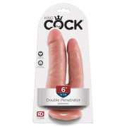 King Cock Double Trouble Dobbelt Dildo med Sugekopfod