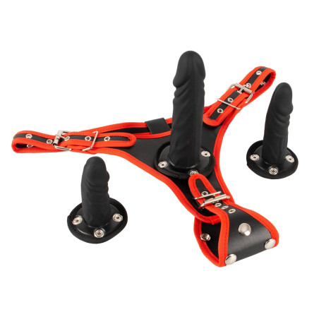 Bad Kitty Triple Dildo Strap-on Sæt