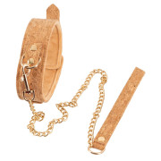 Vegan Fetish Kork Halsbånd med Line