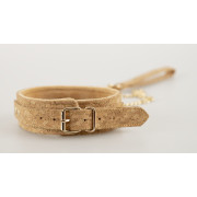 Vegan Fetish Kork Halsbånd med Line