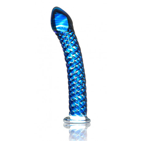 Icicles No 29 Blå Snoet Glas Dildo
