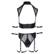 Cottelli Bondage Wetlook Teddy Sæt med Manchetter