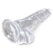 King Cock Clear Dildo med Sugekop og Testikler