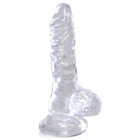 King Cock Clear Dildo med Sugekop og Testikler