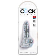 King Cock Clear Dildo med Sugekop og Testikler