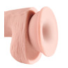 King Cock Plus Triple Density Dildo med Sugekop og Testikler