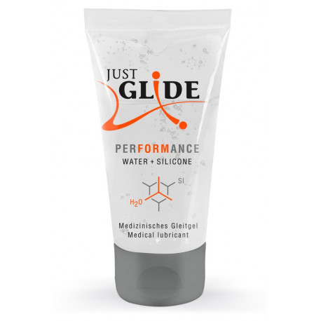 Just Glide Performance Vand og Silikone Baseret Glidecreme