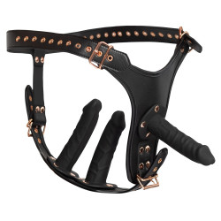 Bad Kitty Strap-on Trusse med 3 Silikone Dildoer
