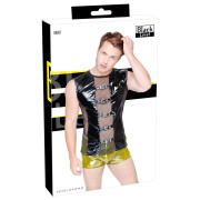 Black Level Mand Lak Bluse med Net og Spænder